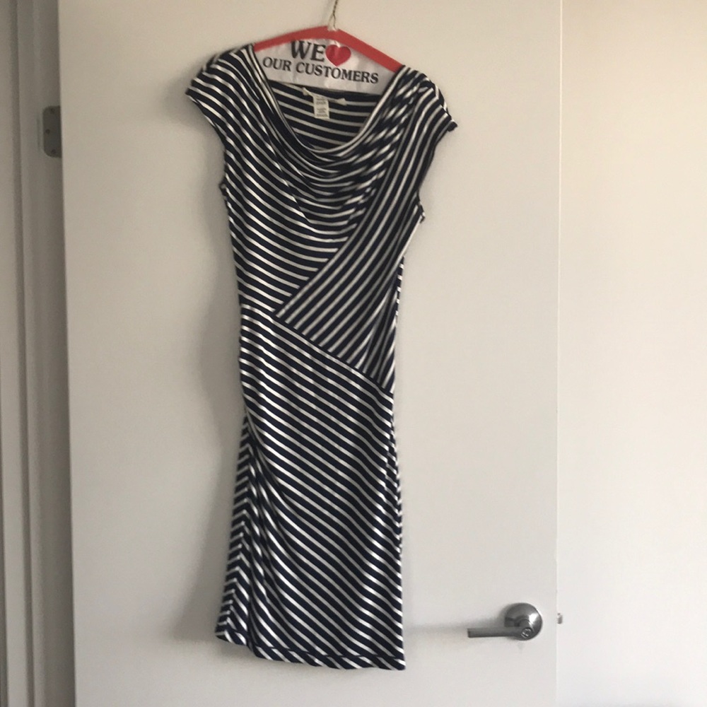 Blue/white boat neck dress. Max studio Small